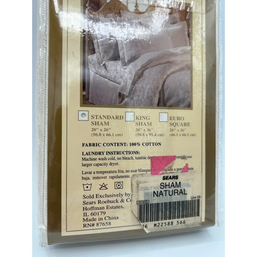 Vintage Matelasse Sham Cream Cotton Textured Bedding ‎ New Traditions Sears